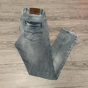 Diesel Jeans Mens Blue Denim Thavar Skinny Zip Fly Casual Size 30x28